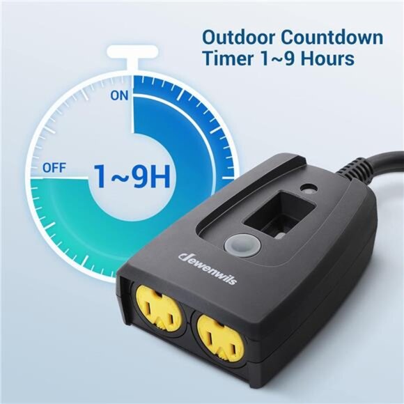 Outdoor Timers for Electrical Outlets Waterproof, Plug in Countdown Timer - Picture 3 of 8